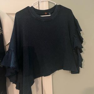 Free people blue top. This top is so cute with jeans, shorts, and skirts.